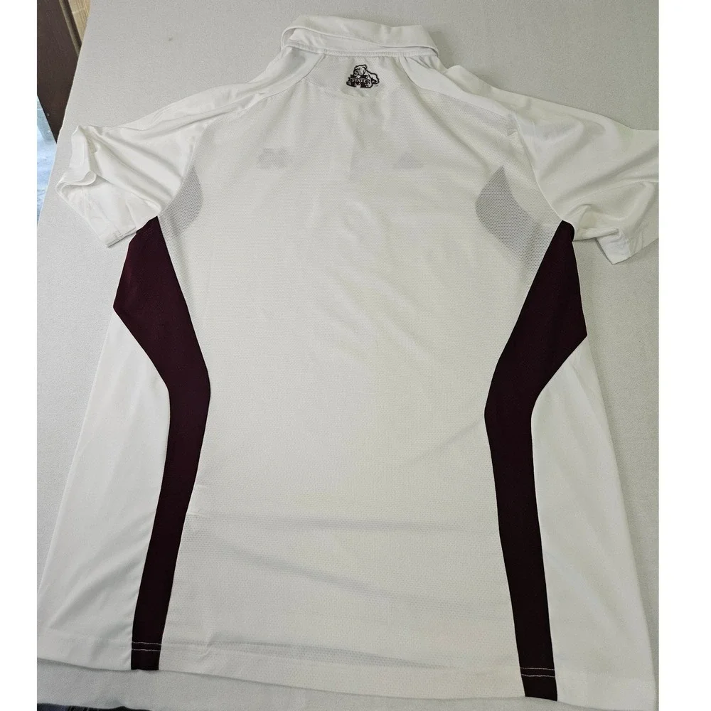 Adidas Mississippi State Bulldogs Polo Mens XL White Climalite Adizero 161903